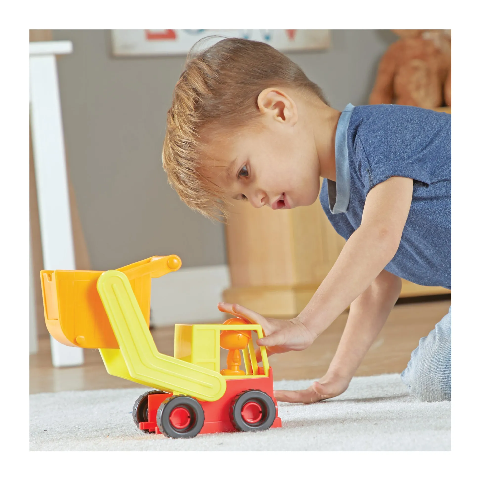AreYouGame 1-2-3 Build It! Construction Crew 16-Piece Playset - Durable Snap-Together Construction Toys* Preschool Education Toys & Activities|Preschool Building Sets & Blocks