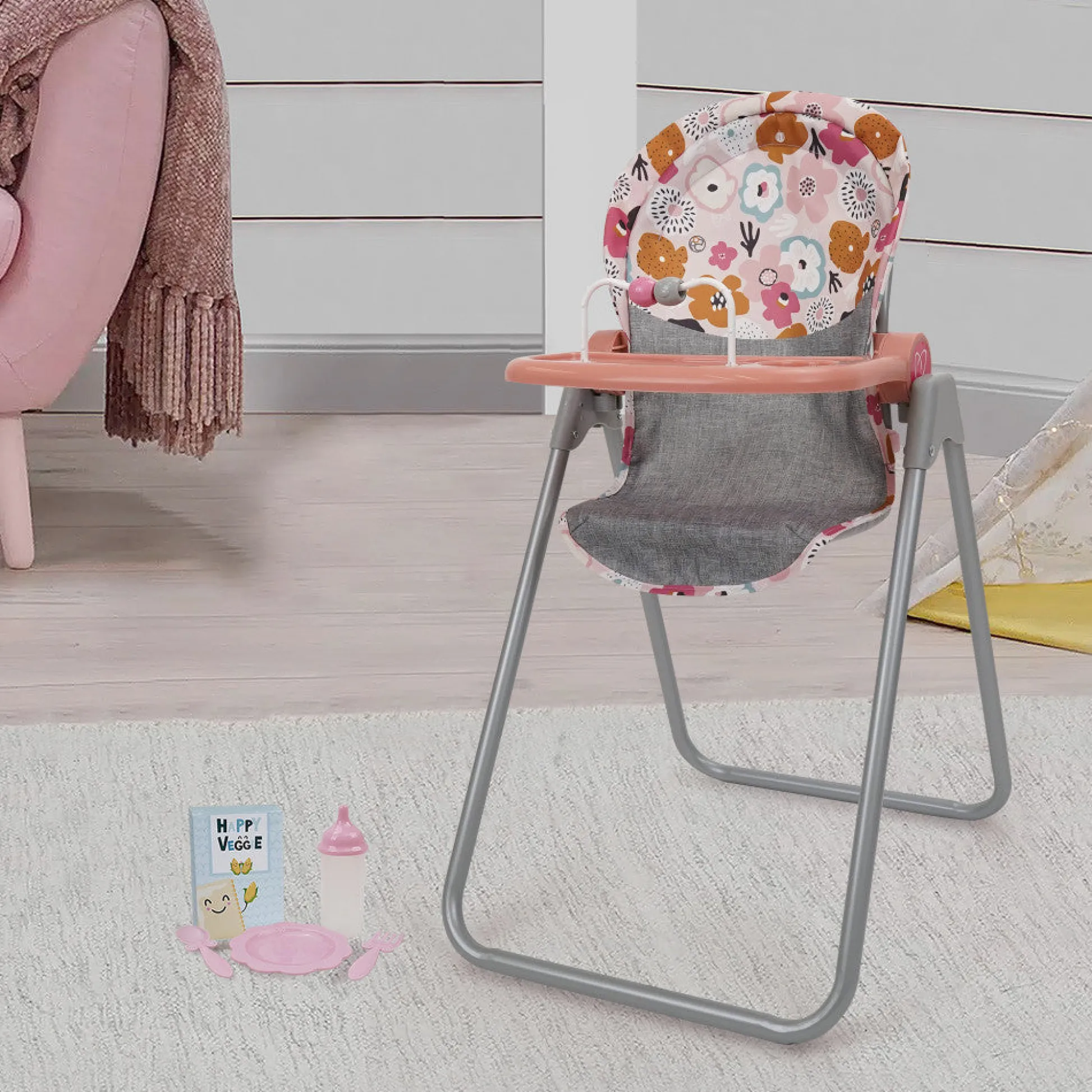 Flat River Group 509 Crew - Melange Flora Foodie Doll Highchair Set, Ages 3+* Doll Houses, Furniture & Accessories|Stuffed Animals & Plush Toys