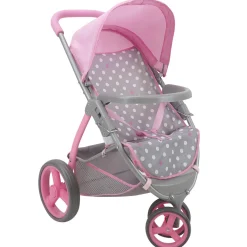 Flat River Group 509 Crew Cotton Candy Pink Doll Jogger Stroller - Polka Dot Design* Stuffed Animals & Plush Toys|Social & Emotional Skills