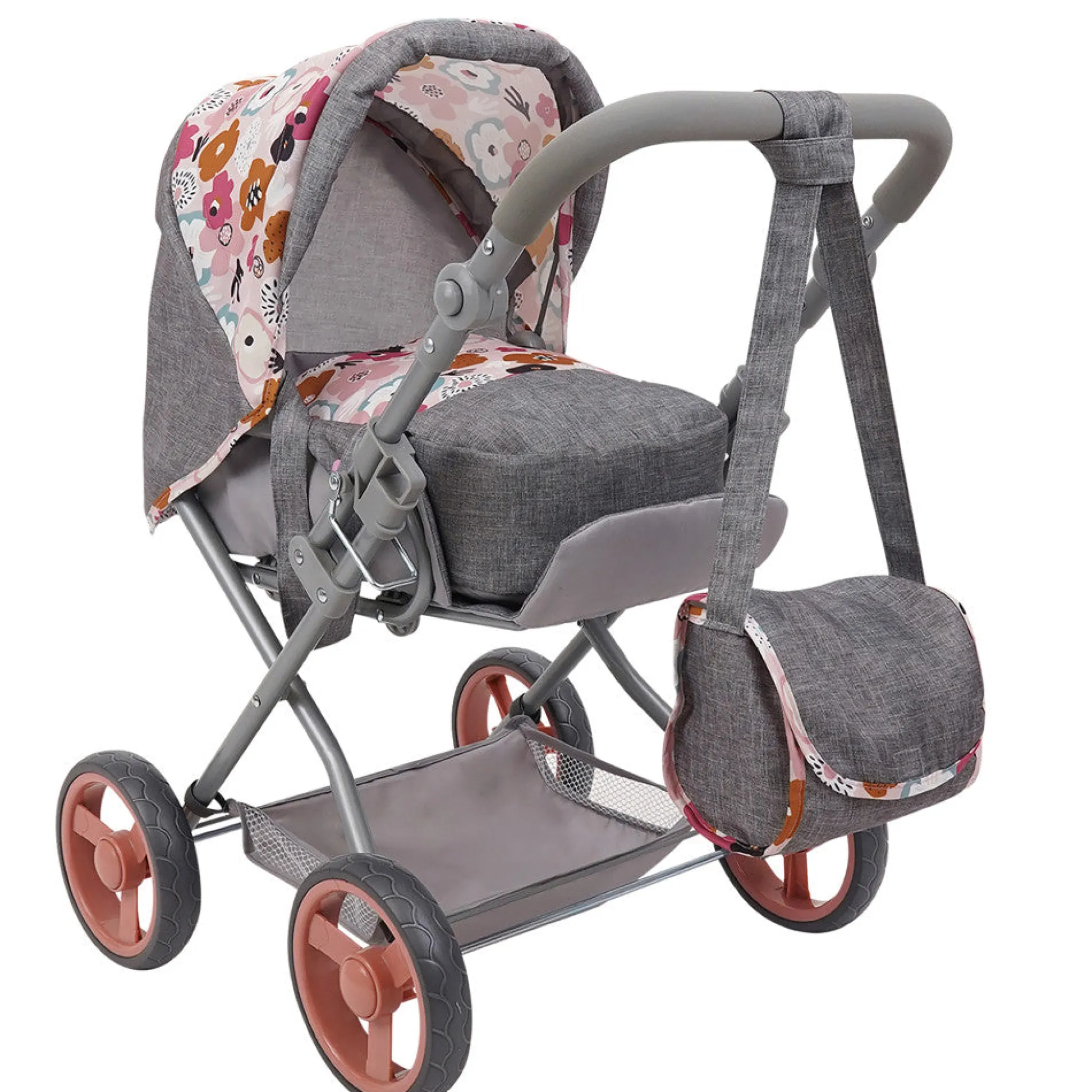 Flat River Group 509 Crew Kelly Deluxe Doll Pram with Melange Flora Design and Matching Bag* Stuffed Animals & Plush Toys