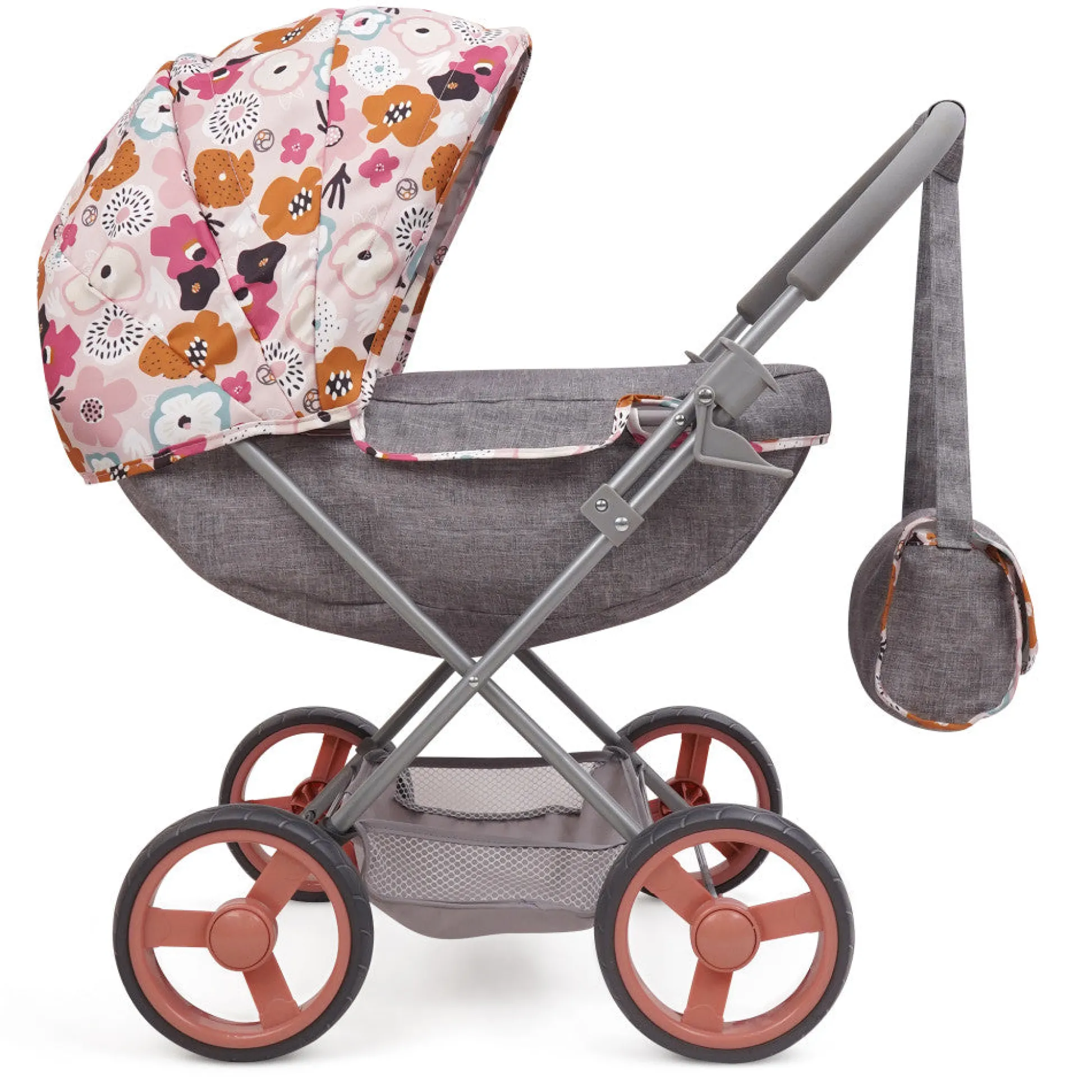 Flat River Group 509 Crew Melange Flora Deluxe Doll Pram with Matching Shoulder Bag* Stuffed Animals & Plush Toys