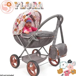 Flat River Group 509 Crew Melange Flora Deluxe Doll Pram with Matching Shoulder Bag* Stuffed Animals & Plush Toys