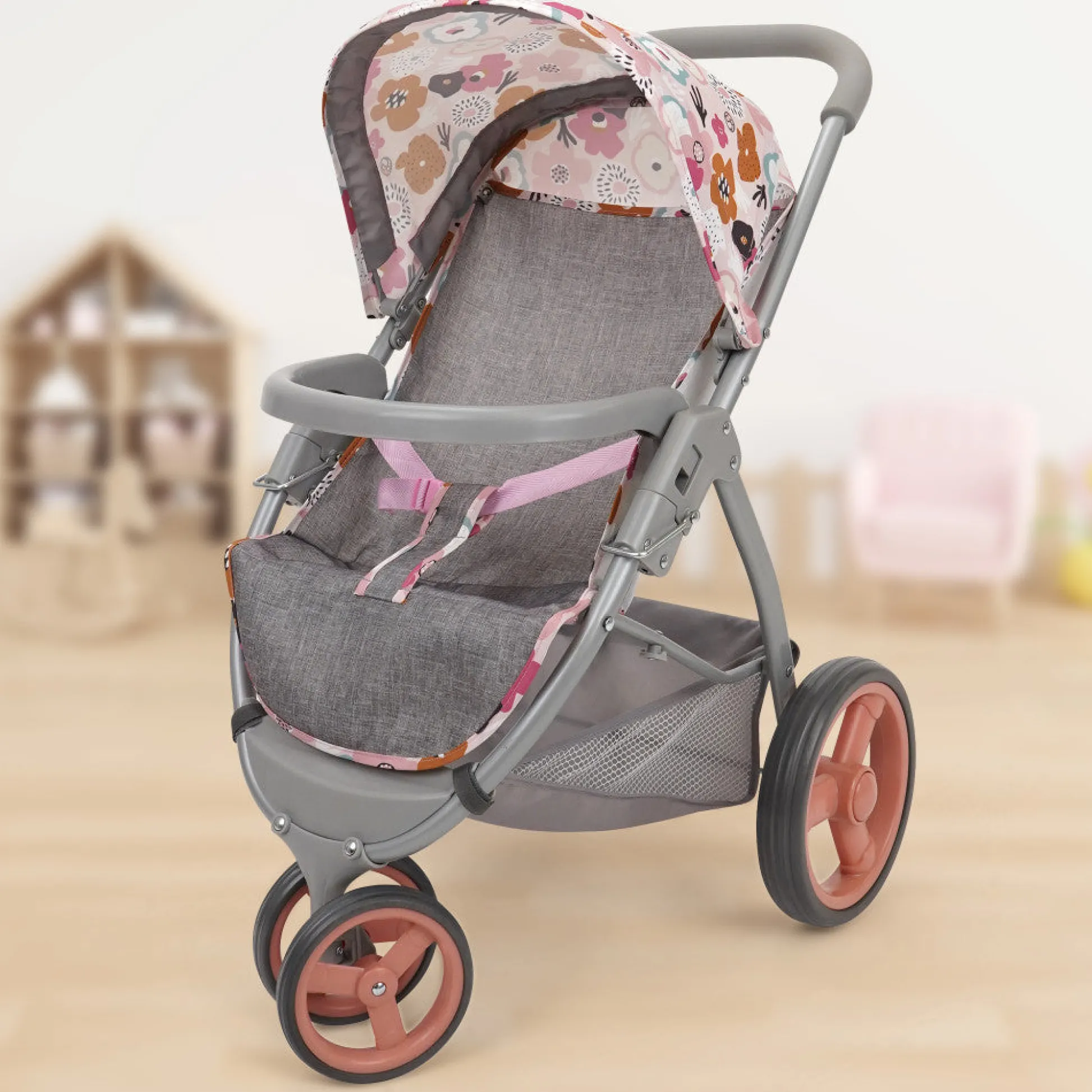 Flat River Group 509 Crew Melange Flora Mabelle 3-Wheel Doll Jogger Stroller, Ages 3+* Stuffed Animals & Plush Toys
