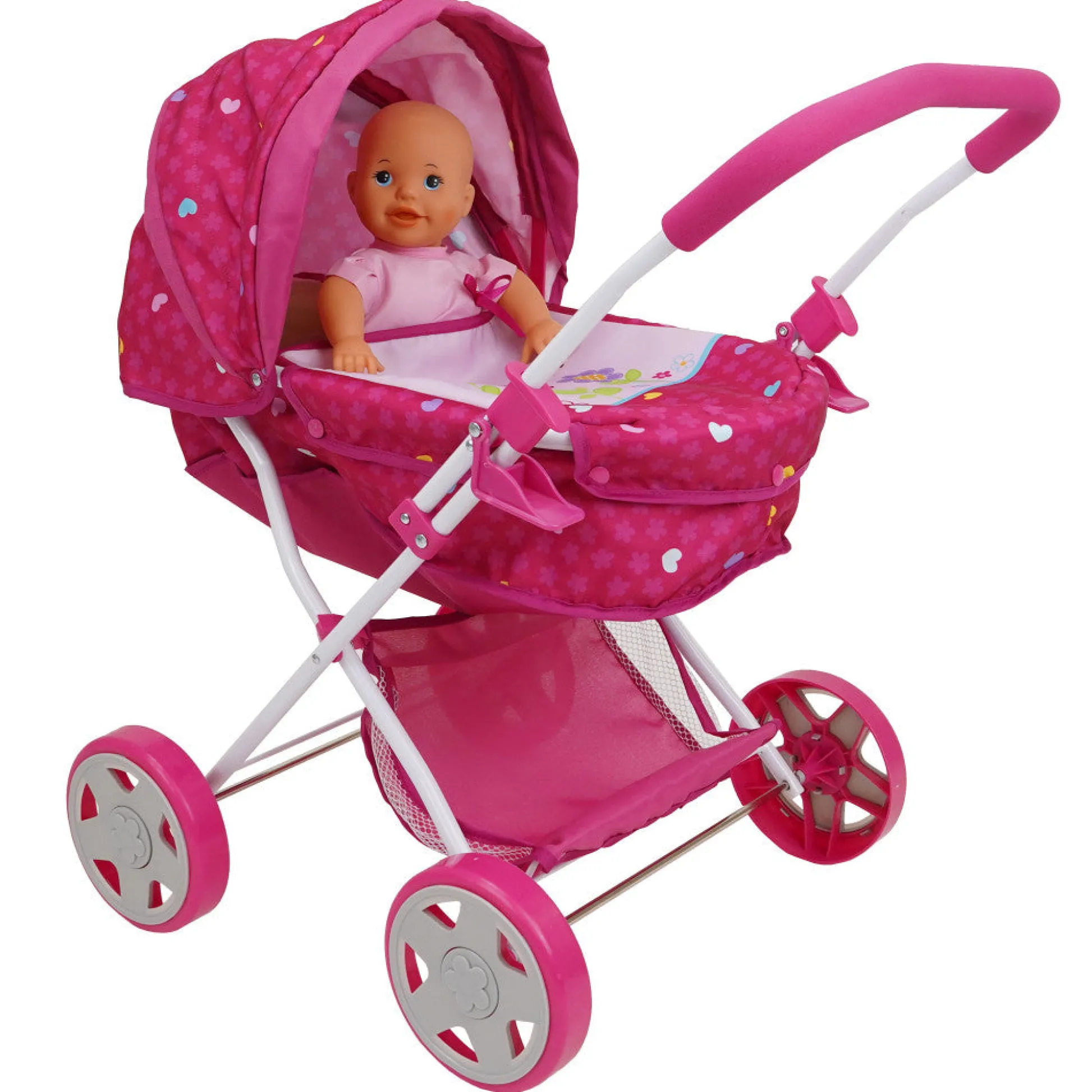 Flat River Group 509 Garden Pram and Doll Set with Vibrant Garden Print* Stuffed Animals & Plush Toys