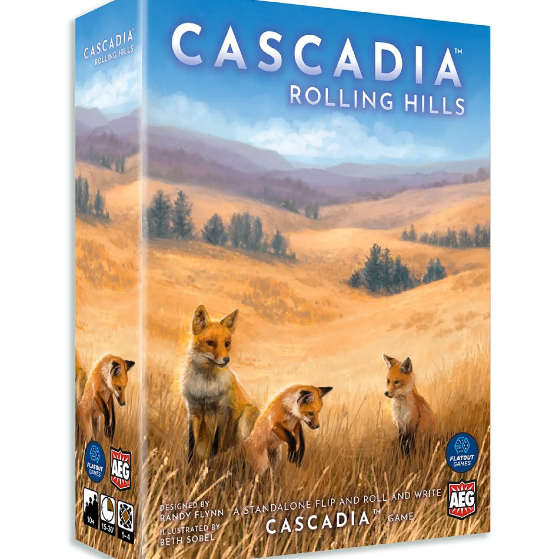 Flat River Group AEG Cascadia: Rolling Hills - Dynamic Flip-Roll-Write Board Game for Families* Dice, Roll & Write Games