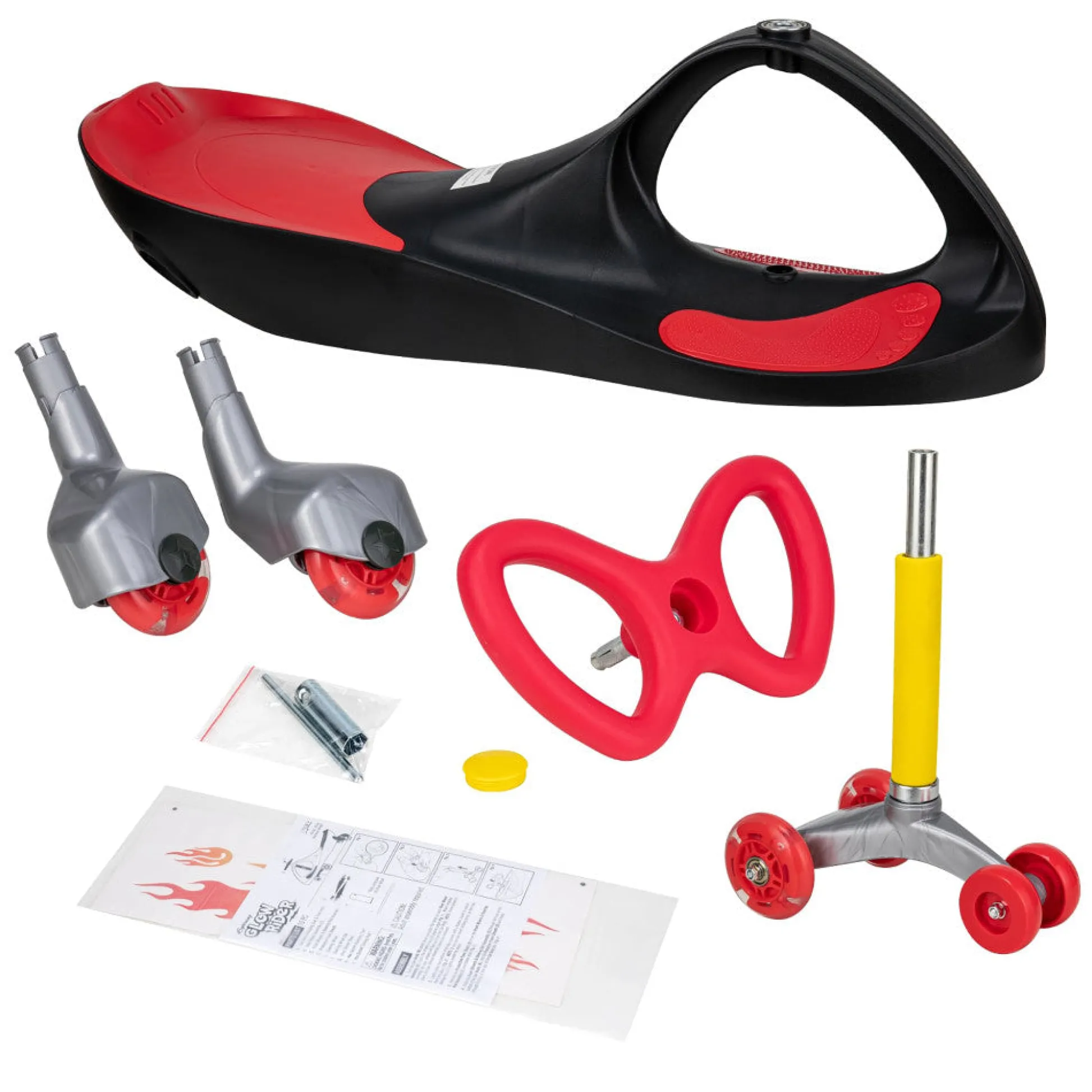 Flat River Group Alex - Lightning Glow Rider - Inertia-Powered Ride-On Toy - Black & Red* Ride-Ons|Ride-Ons & Push-Pull Toys