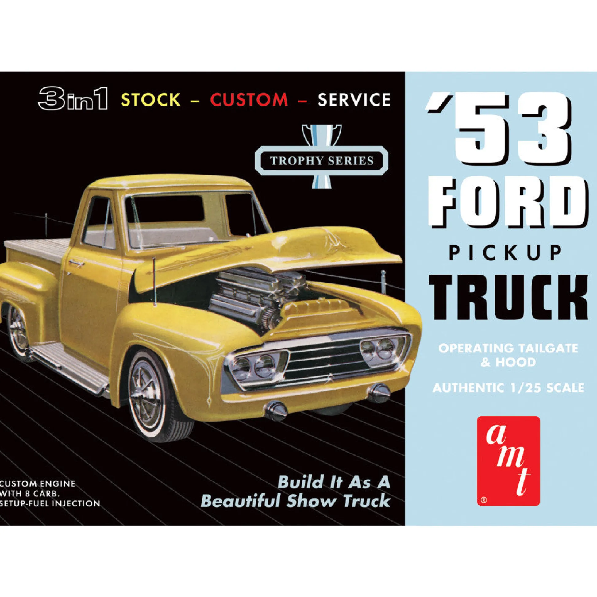 Flat River Group AMT 1953 Ford Pickup 1:25 Scale Model Kit - Trophy Series 3-in-1* Model Kits