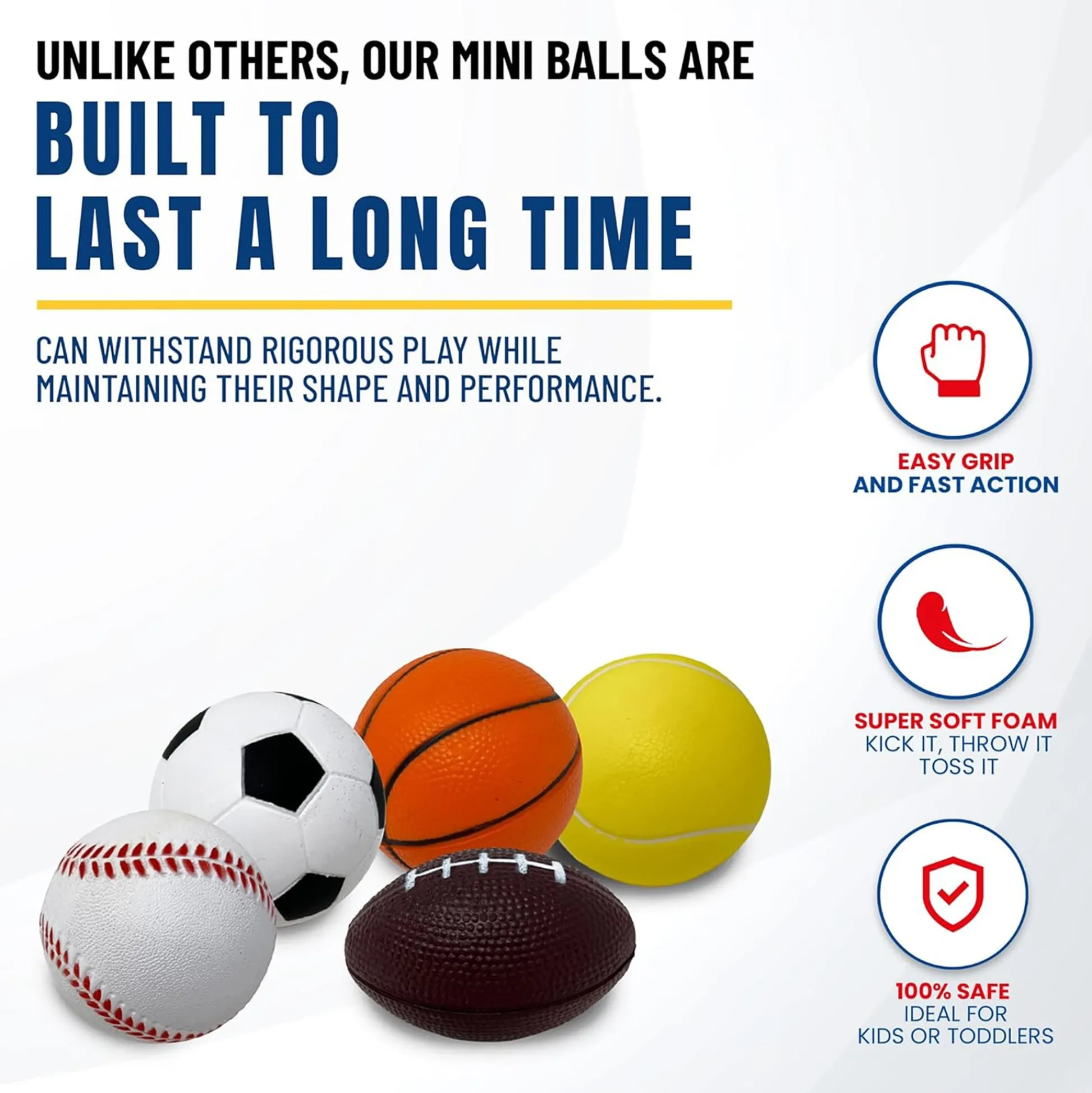 Flat River Group Anywhere Sports 5-Ball Mini Sports Pack: Foam Balls for Kids 3+* Toy Sports