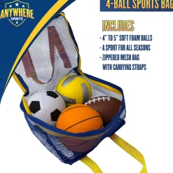 Flat River Group Anywhere Sports Mini Foam Balls 4-Pack Play Set for Kids 3+* Toy Sports