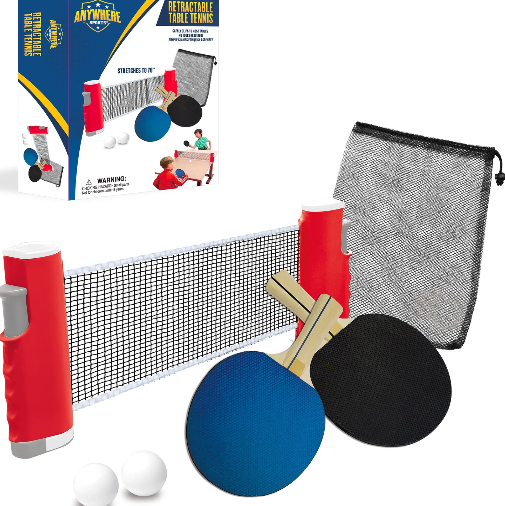 Flat River Group Anywhere Sports Portable Table Tennis Set with Retractable Net* Family & Entertainments Games