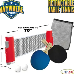 Flat River Group Anywhere Sports Portable Table Tennis Set with Retractable Net* Family & Entertainments Games