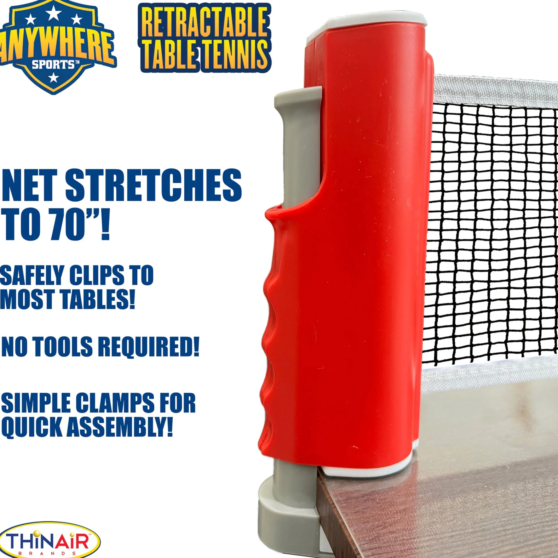 Flat River Group Anywhere Sports Portable Table Tennis Set with Retractable Net* Family & Entertainments Games