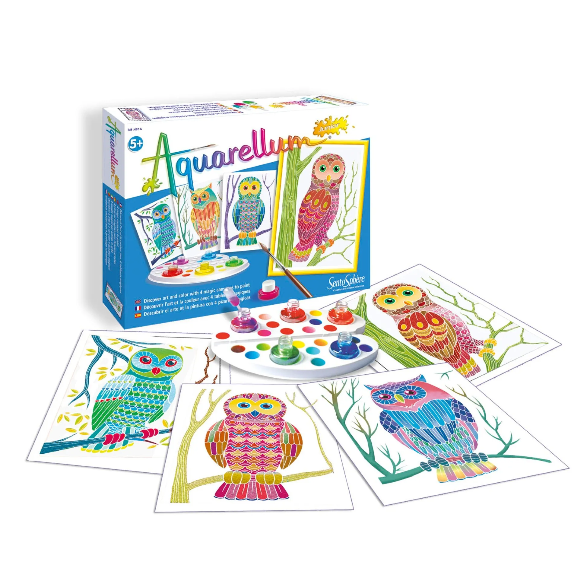 AreYouGame Aquarellum Junior Magical Owls Watercolor Painting Kit* Drawing, Color & Painting