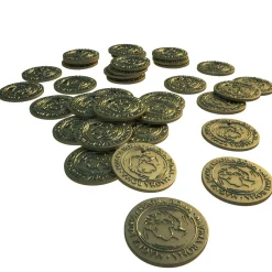Flat River Group Archona Games Magna Roma Metal Coins Set with Burgundy Coin Bag* Board Games|Role-Playing Games