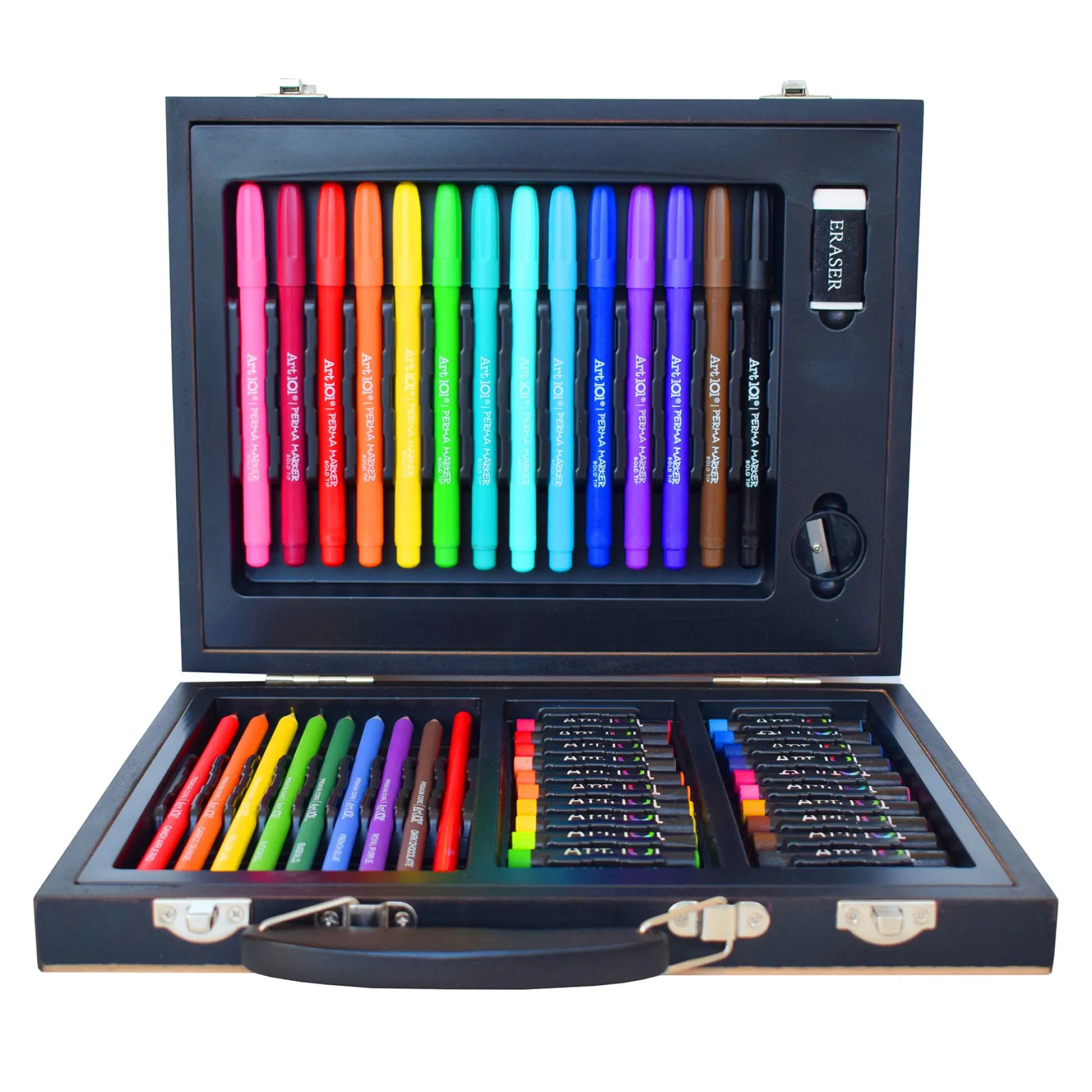 Educators Resource Art 101 Color & Sketch 58-Piece Art Set - Customize Your Own Wood Case* Drawing, Color & Painting