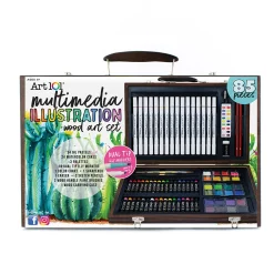 Educators Resource Art 101 Deluxe Wood Art Set - Multimedia Illustration Kit, 85 Pieces* Drawing, Color & Painting