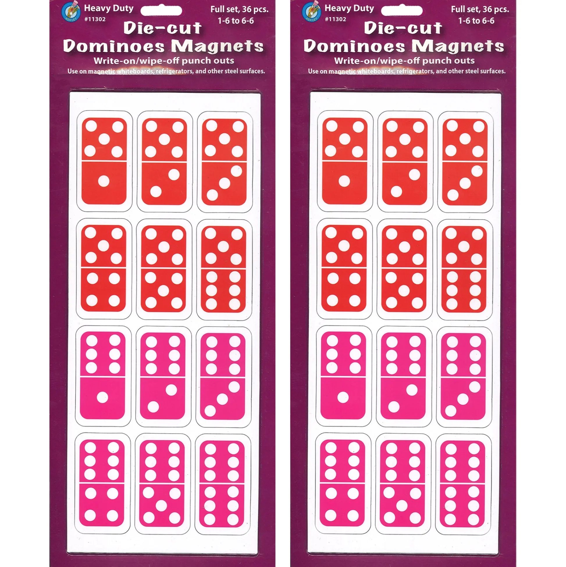 Educators Resource Ashley Productions Die-Cut Magnetic Dominoes - Colorful Educational Set* Math Toys|Math, Counting & Time