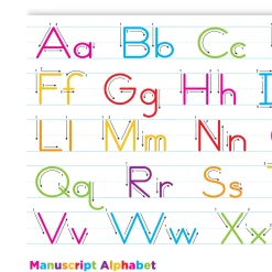 Educators Resource Ashley Productions Smart Poly Manuscript Handwriting Learning Placemat - Pack of 10* Reading, Writing & Speech