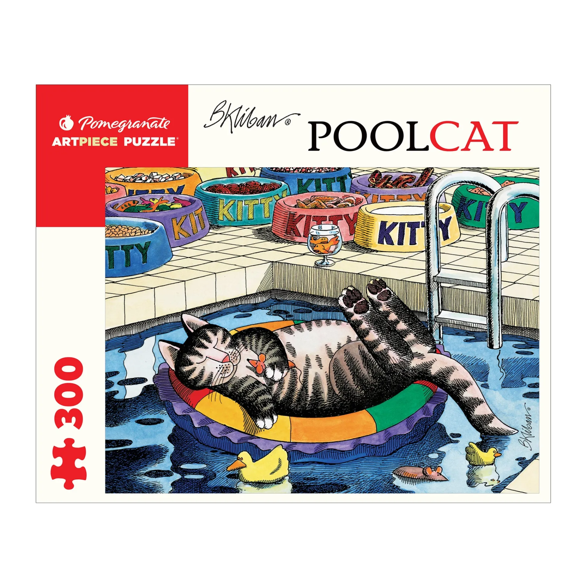 AreYouGame B. Kliban Pool Cat Theme Jigsaw Puzzle - 300 pc* Puzzles