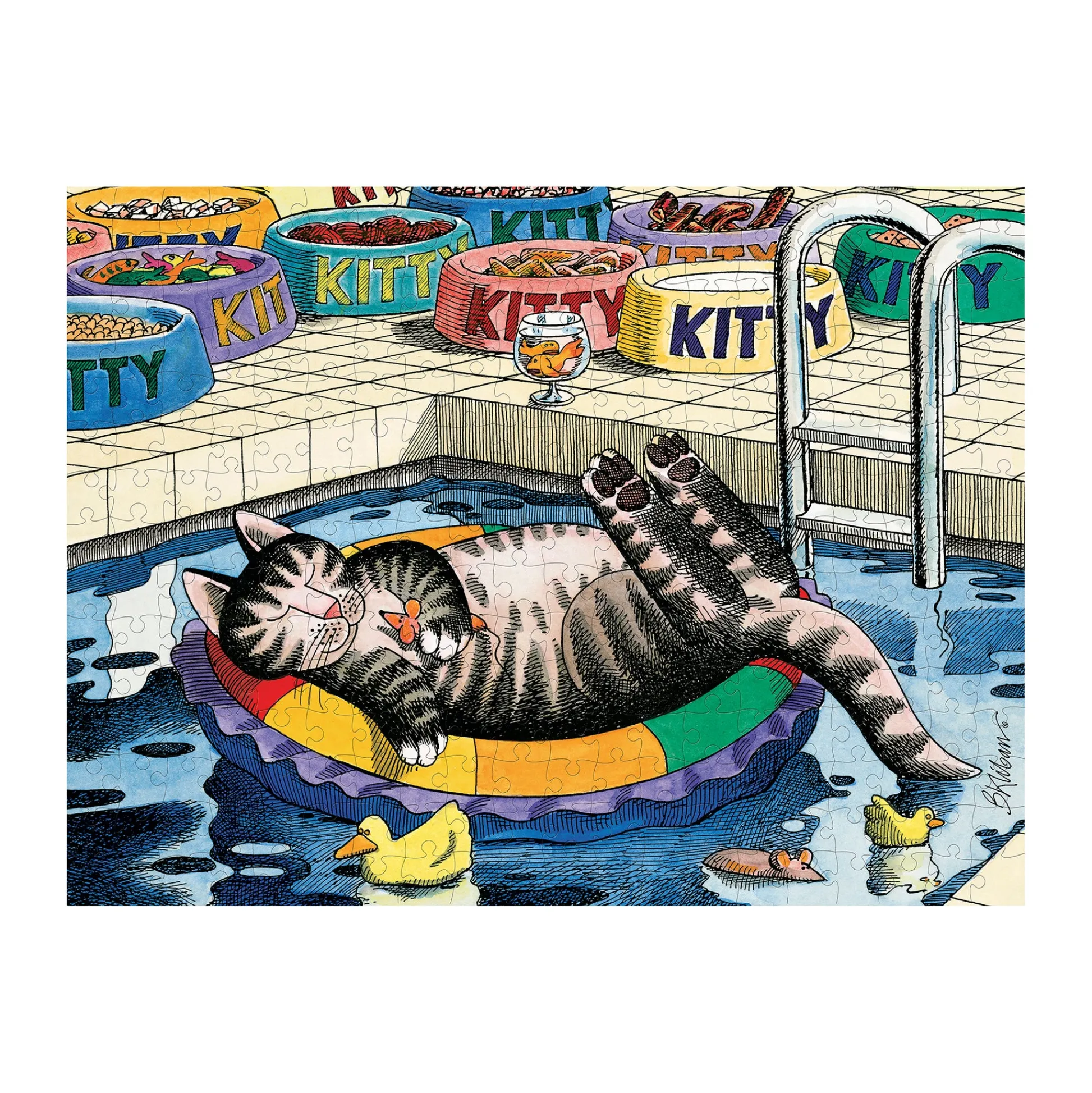 AreYouGame B. Kliban Pool Cat Theme Jigsaw Puzzle - 300 pc* Puzzles