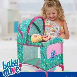 Flat River Group Baby Alive Deluxe Doll Play Yard with Canopy, Green & Pink Hearts* Stuffed Animals & Plush Toys
