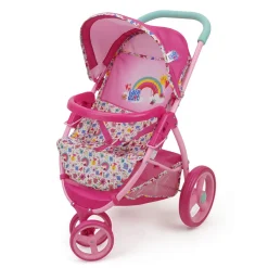 Flat River Group Baby Alive Doll Jogging Stroller - Vibrant Pink & Rainbow Design* Social & Emotional Skills|Stuffed Animals & Plush Toys