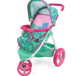 Flat River Group Baby Alive Heart-Themed Doll Jogging Stroller - Pink and Green Playset* Stuffed Animals & Plush Toys