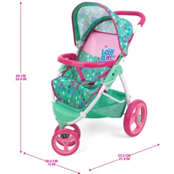 Flat River Group Baby Alive Heart-Themed Doll Jogging Stroller - Pink and Green Playset* Stuffed Animals & Plush Toys