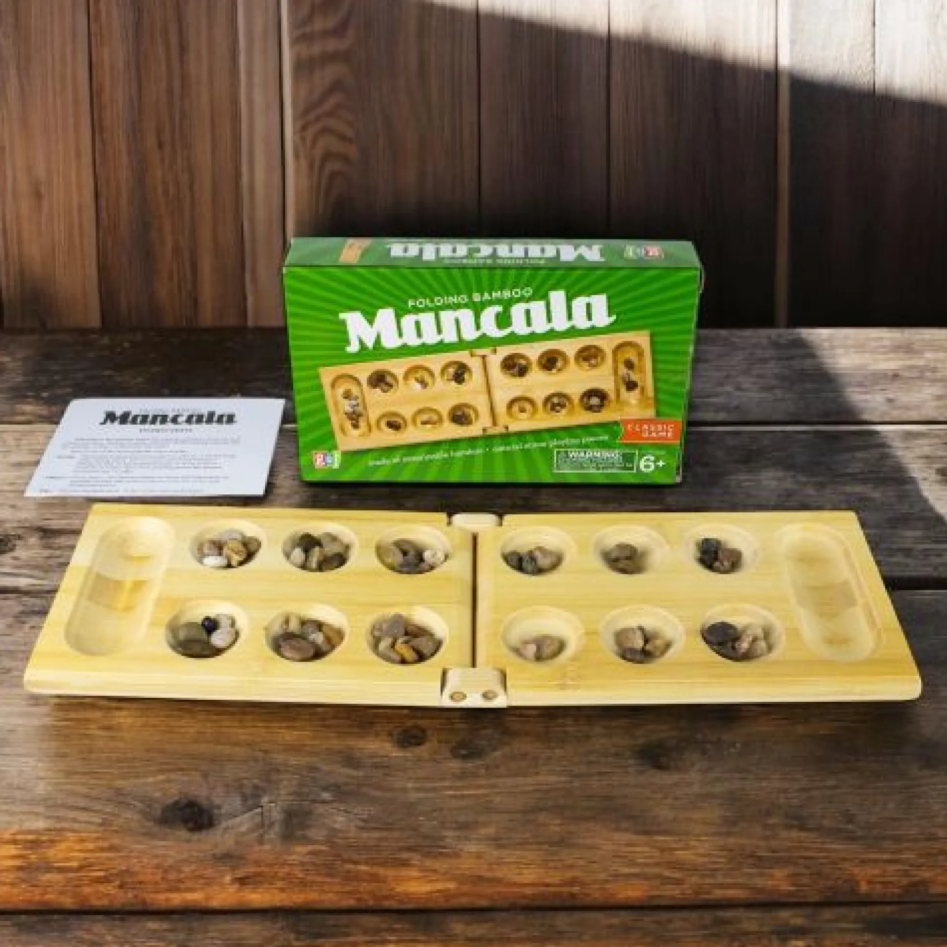 Calendar Holdings, LLC Bamboo Classic Mancala Game with Colorful Stones* Role-Playing Games|Board Games