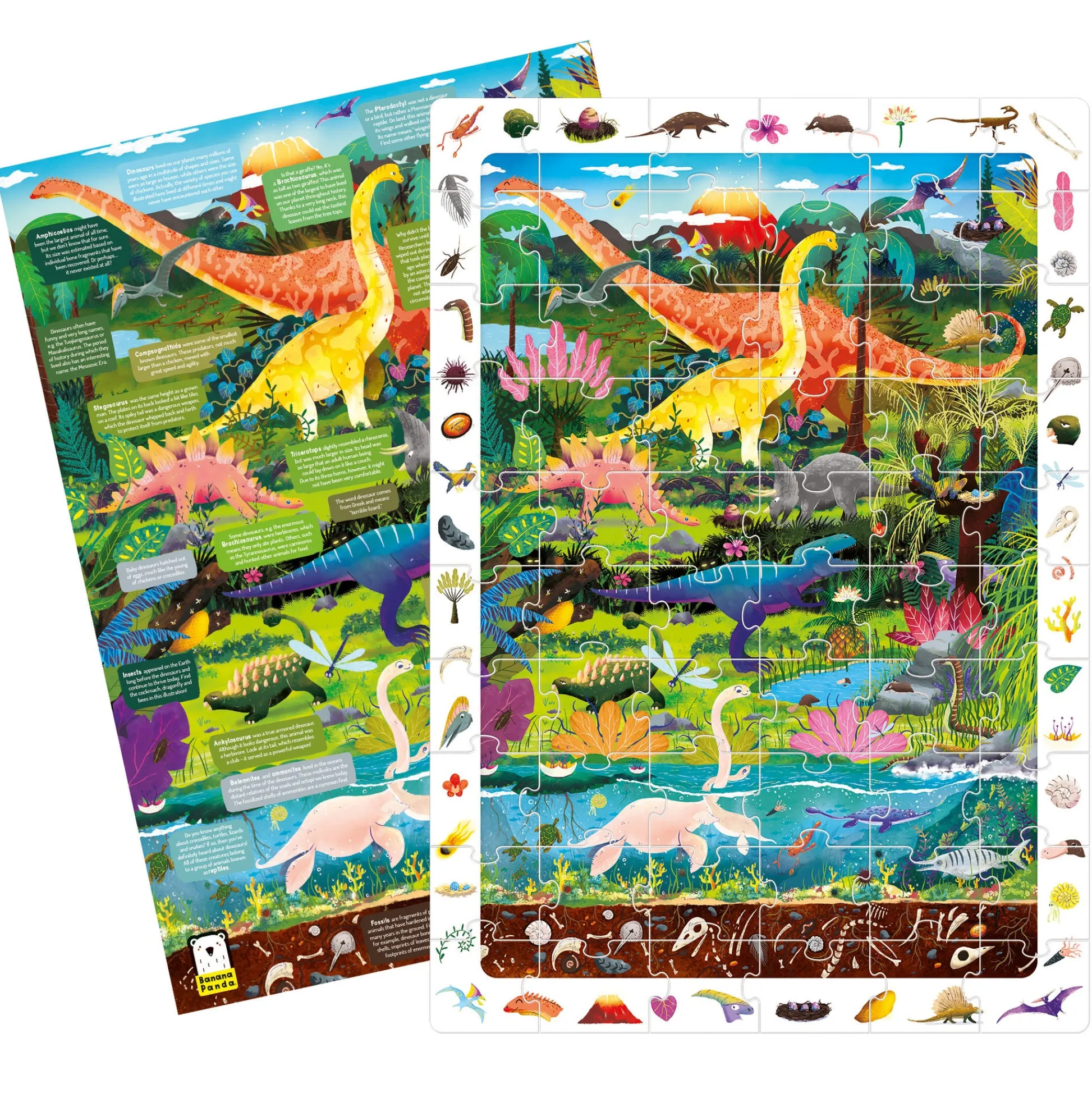 Educators Resource Banana Panda Dinosaurs Observation Floor Puzzle - 60 pc* Puzzles