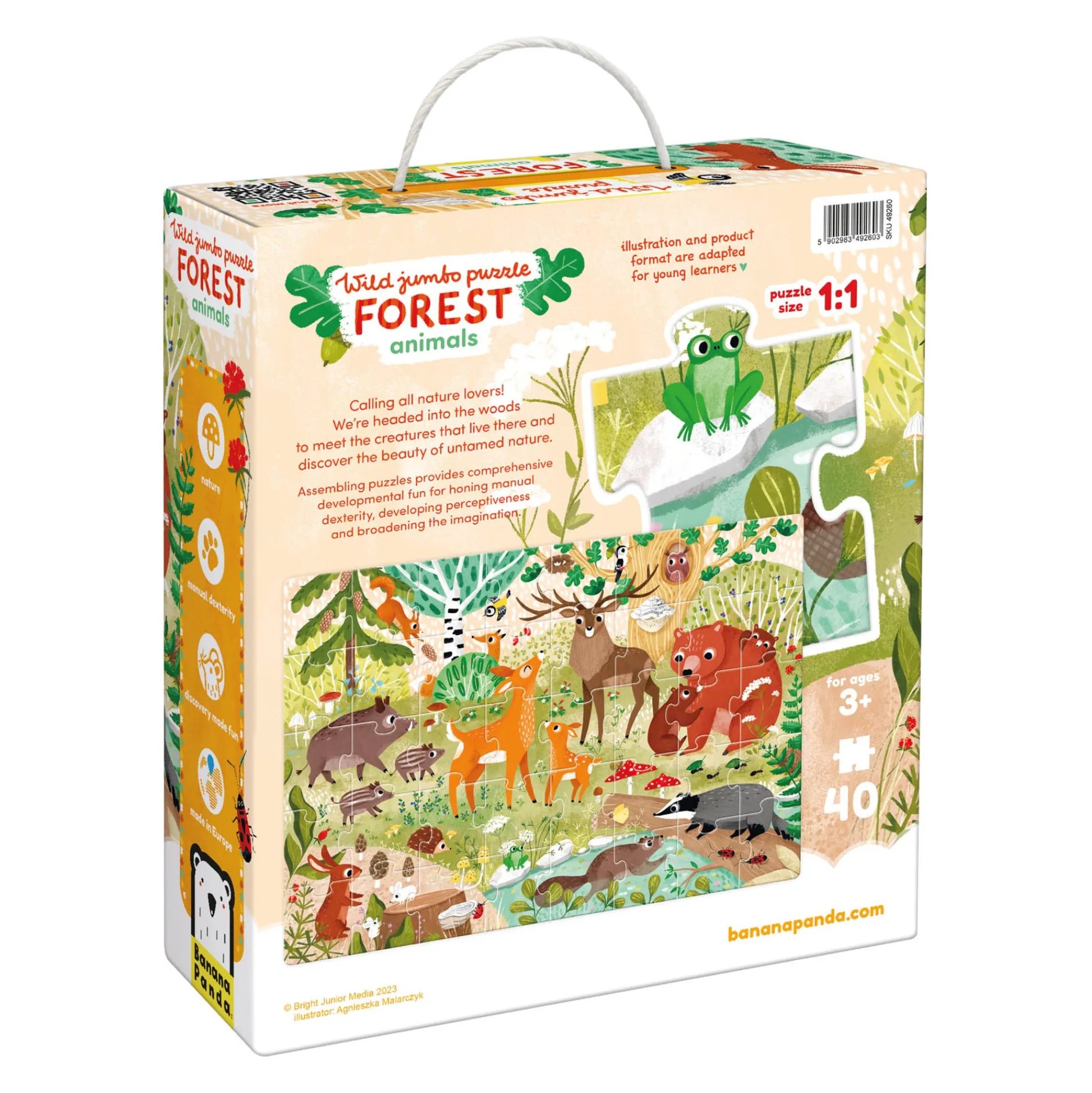 Educators Resource Banana Panda Forest Animals Jumbo Puzzle - 40 pc* Puzzles