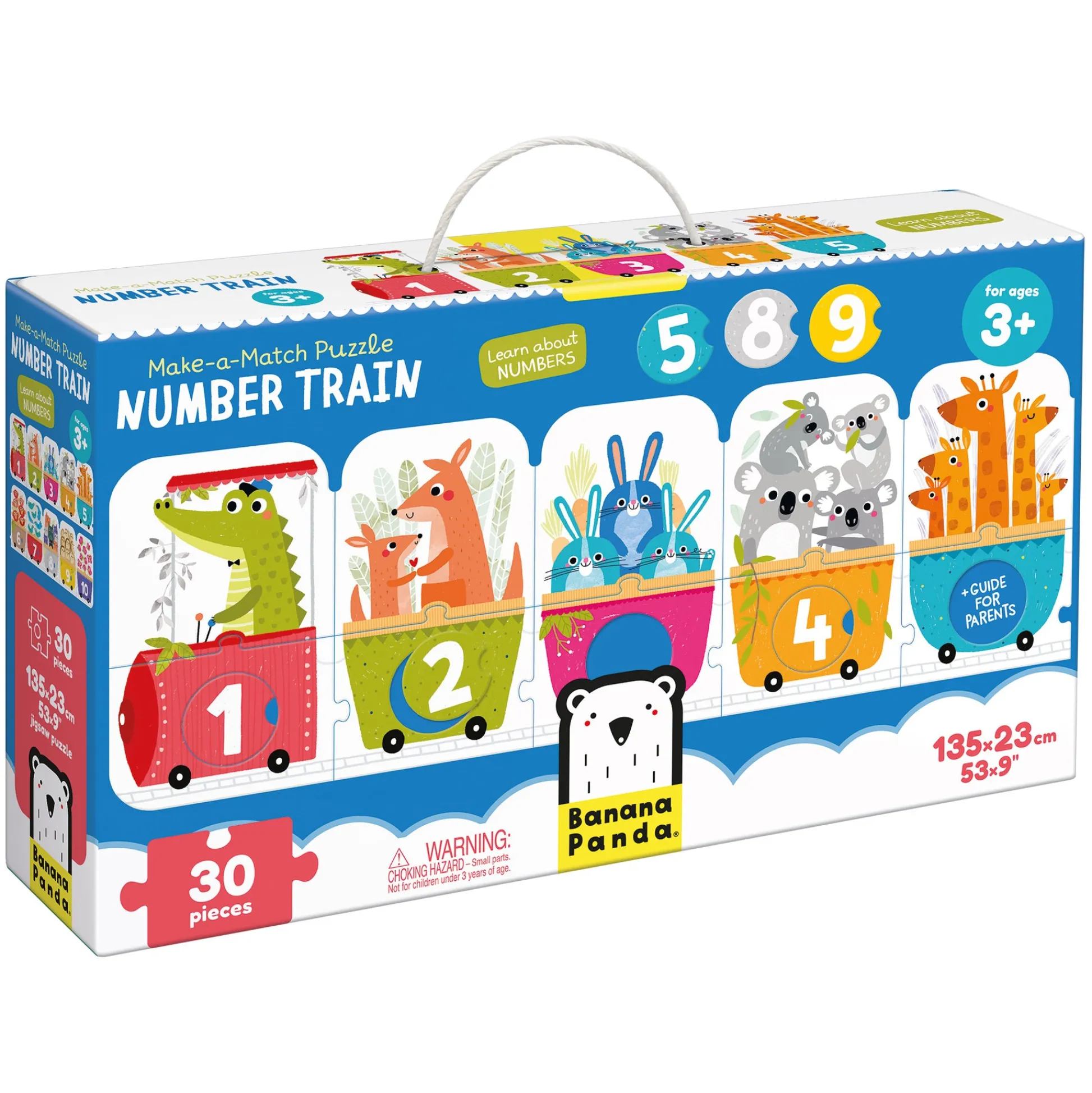 Educators Resource Banana Panda Number Train Make-a-Match Puzzle - 30 pc* Puzzles