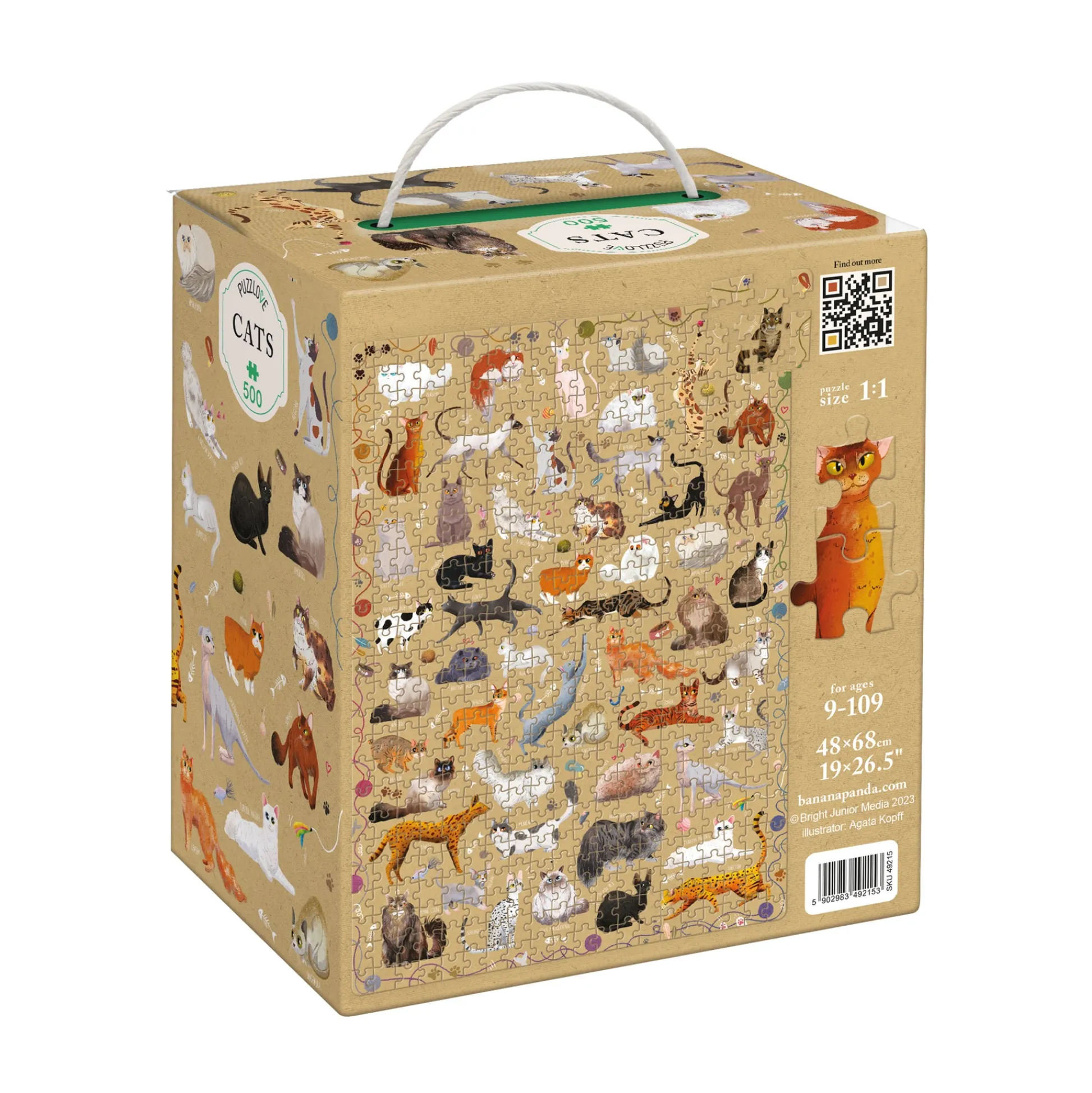 Educators Resource Banana Panda Puzzlove Cats Jigsaw Puzzle - 500 pc* Puzzles