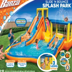 Flat River Group Banzai Inflatable Slide 'N Bounce Splash Park Water Park* Swimming Pools & Water Toys|Social & Emotional Skills