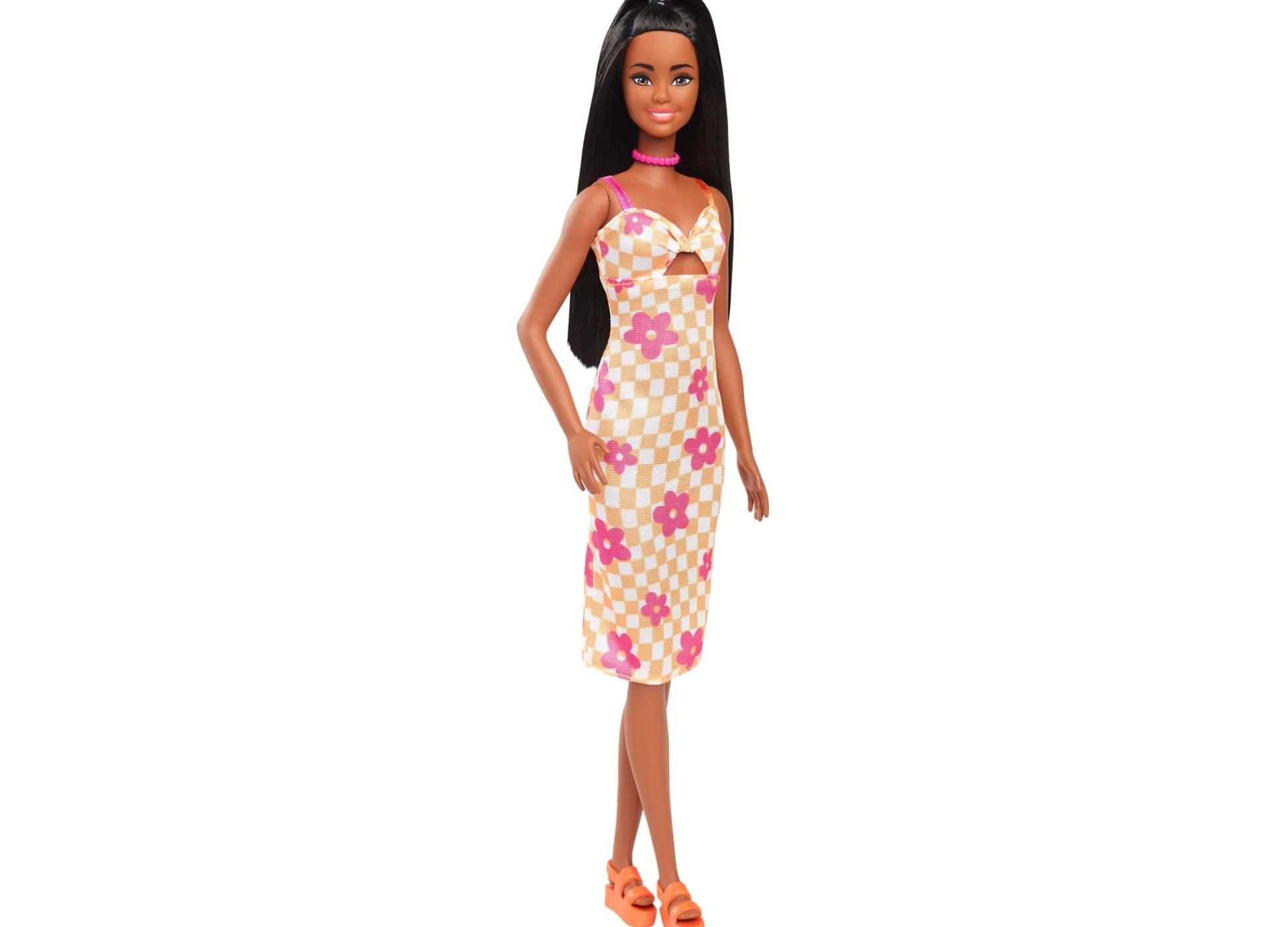 Macy's - Supplier Barbie Fashionistas Doll 233 - Flower Checkered Midi Dress* Fashion Dolls|Stuffed Animals & Plush Toys