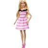 Macy's - Supplier Barbie 65th Anniversary Fashion Doll - Blonde Hair with Pink Striped Dress* Fashion Dolls|Stuffed Animals & Plush Toys