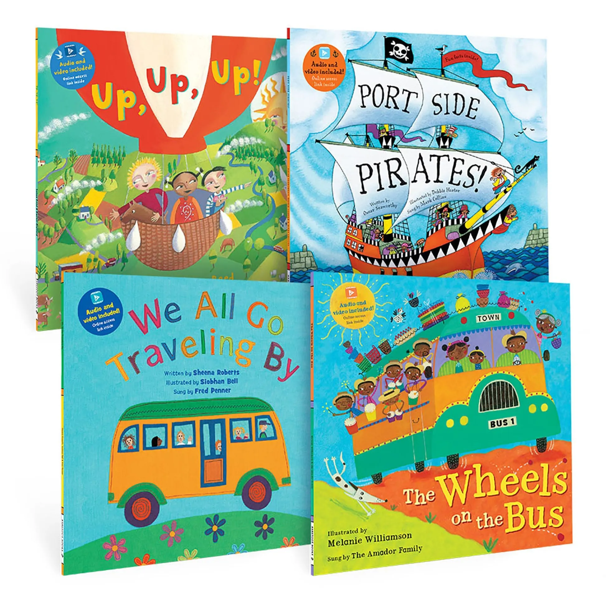 Educators Resource Barefoot Books Kindergarten Transportation Singalongs 4-Book Bundle*Kids Kids Books|Preschool Education Toys & Activities