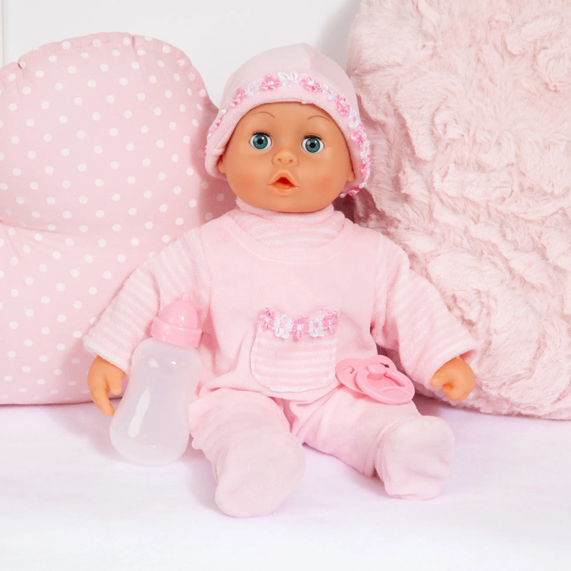 Flat River Group Bayer Design 15" Interactive First Words Baby Doll - Soft Pink* Social & Emotional Skills|Baby Dolls