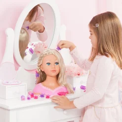 Flat River Group Bayer Design 27cm - Charlene Super Model Styling Head with Blonde Hair and Makeup* Styling Heads|Fashion Dolls
