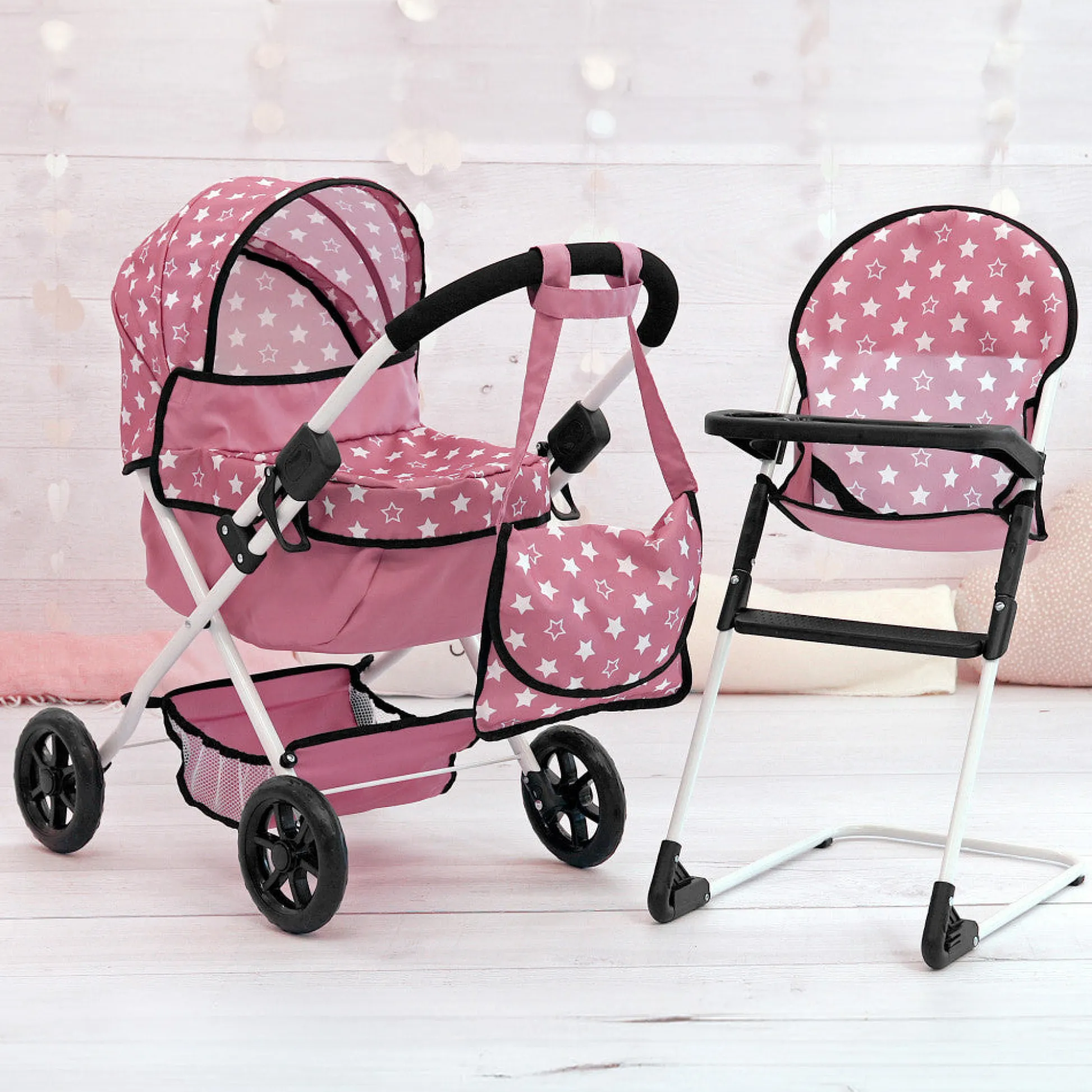 Flat River Group Bayer Design Cozy 3-Piece Dolls Playset - Pink, White, Stars* Stuffed Animals & Plush Toys