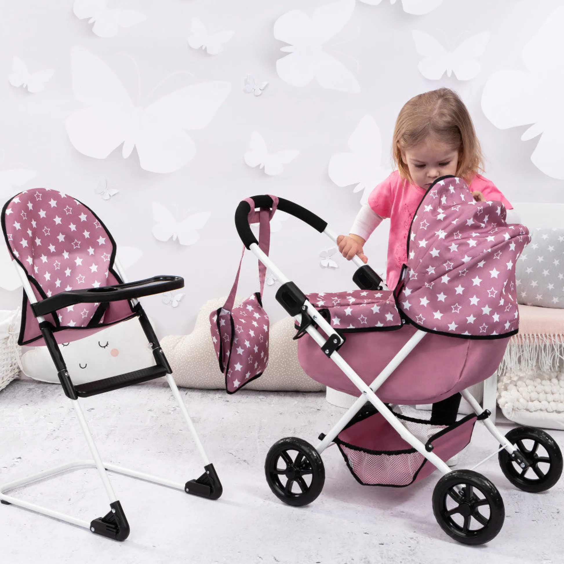 Flat River Group Bayer Design Cozy 3-Piece Dolls Playset - Pink, White, Stars* Stuffed Animals & Plush Toys