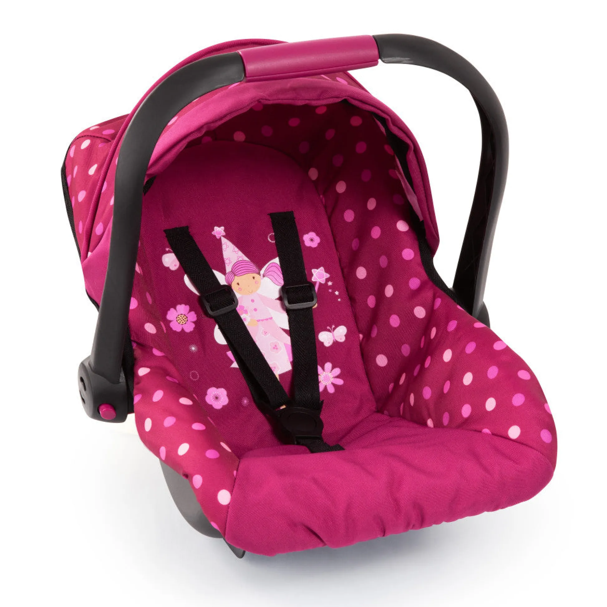 Flat River Group Bayer Design Deluxe Polka Dot Baby Doll Car Seat with Canopy* Social & Emotional Skills|Stuffed Animals & Plush Toys