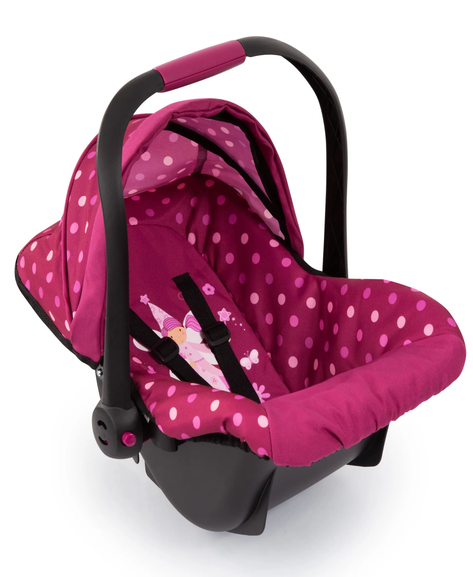 Flat River Group Bayer Design Deluxe Polka Dot Baby Doll Car Seat with Canopy* Social & Emotional Skills|Stuffed Animals & Plush Toys