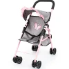 Flat River Group Bayer Design Doll Buggy Stroller - Butterfly Theme, Grey & Pink, Ages 3+* Social & Emotional Skills|Stuffed Animals & Plush Toys