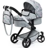 Flat River Group Bayer Design Dolls Pram Xeo - Convertible, Grey, Pink, Stars* Stuffed Animals & Plush Toys|Social & Emotional Skills