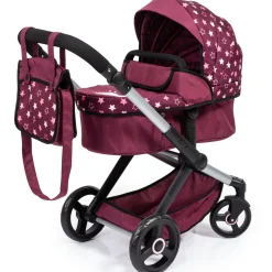 Flat River Group Bayer Design Dolls: Pram Xeo - Burgundy with White Stars and Unicorn Motif* Stuffed Animals & Plush Toys