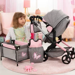Flat River Group Bayer Design Fairy-Themed Doll Pram and Care Set - 10 Piece Mega Set* Stuffed Animals & Plush Toys