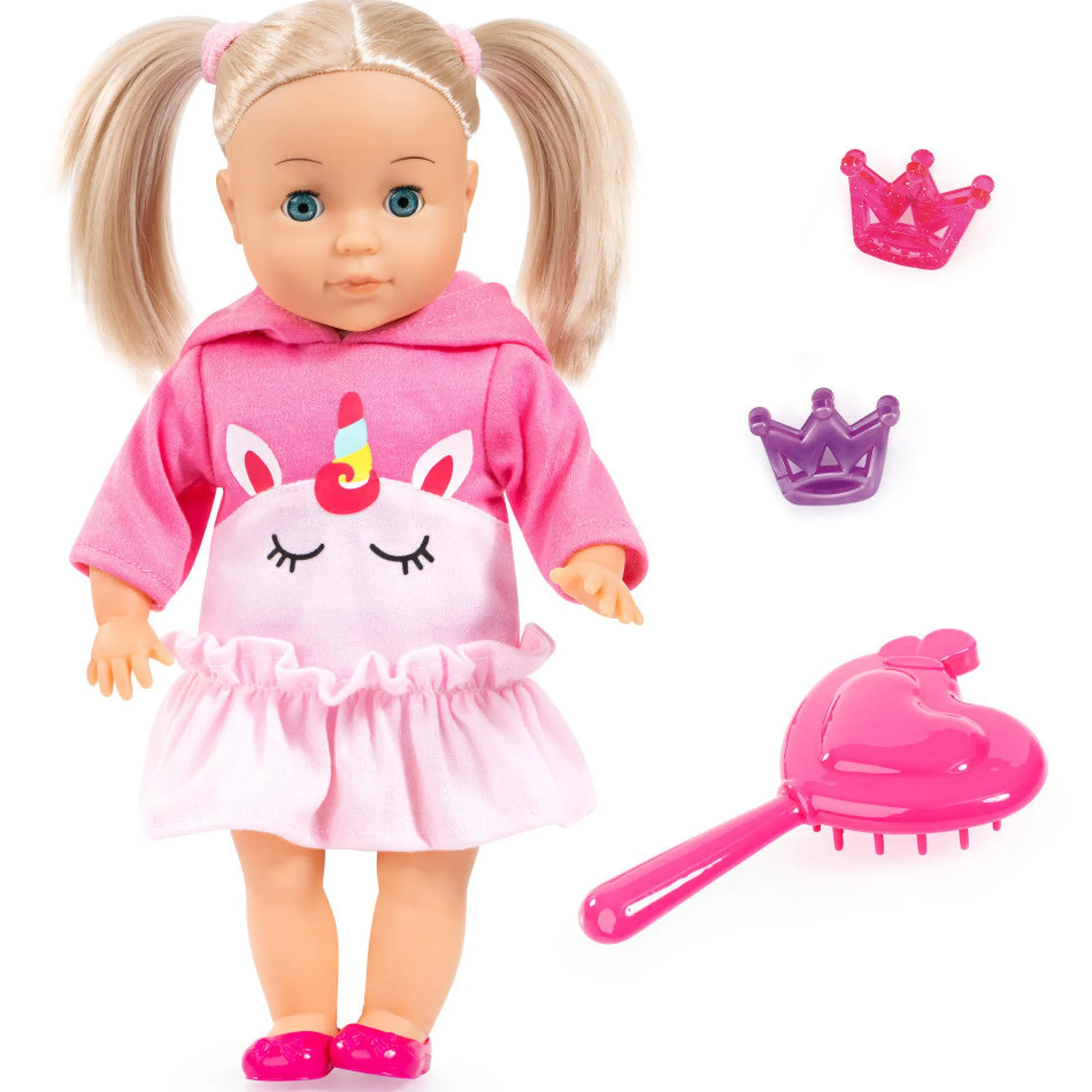 Flat River Group Bayer Design 13-inch Charlene Little Lover Doll with Unicorn Top* Interactive Dolls & Pets|Stuffed Animals & Plush Toys