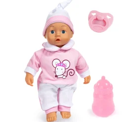 Flat River Group Bayer Design 14-inch Interactive Baby Doll - Pink Mouse Outfit* Interactive Dolls & Pets|Stuffed Animals & Plush Toys
