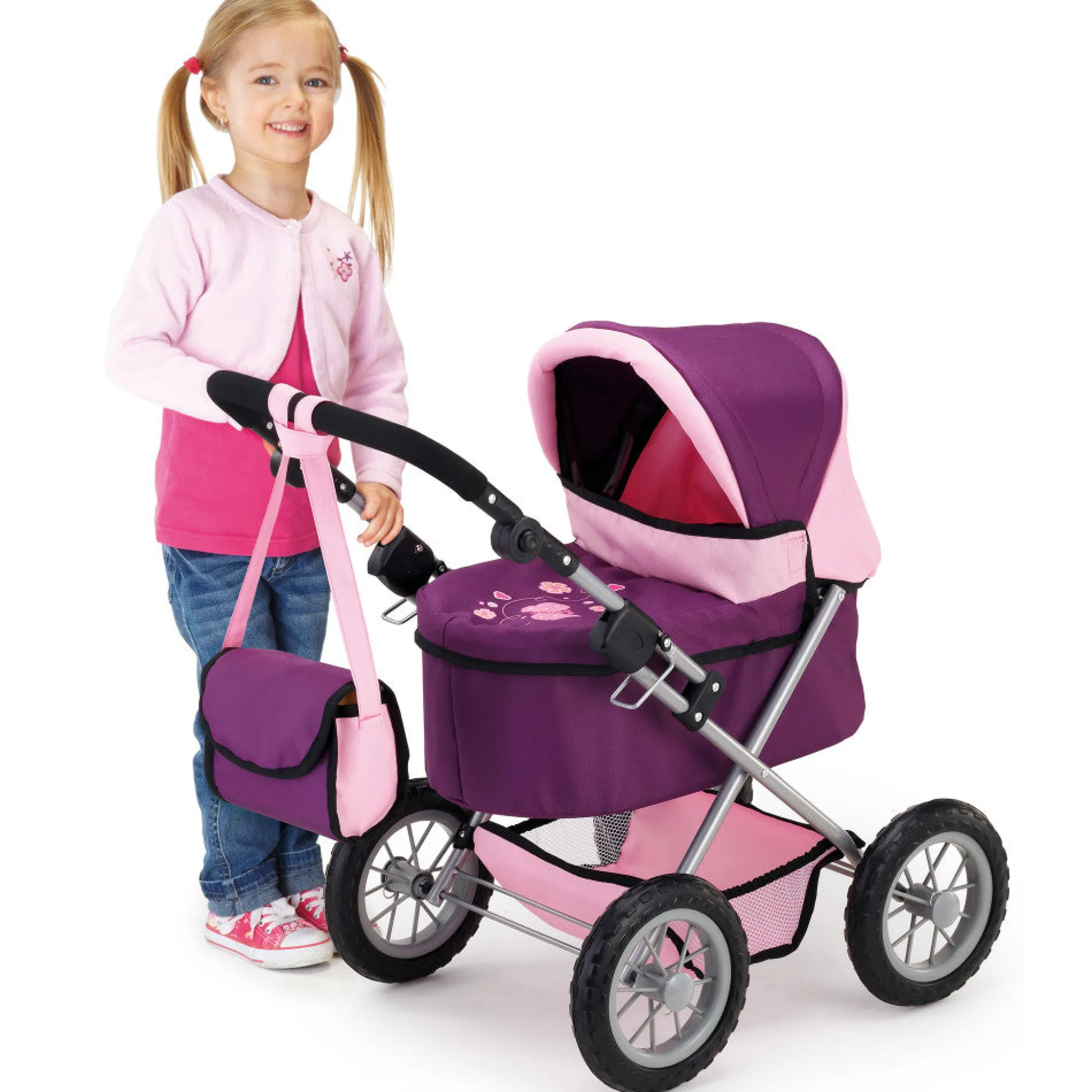 Flat River Group Bayer Design Purple & Pink Trendy Doll Pram with Bag* Stuffed Animals & Plush Toys